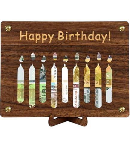 Carte Anniversaire En Bois "Votre Premier Million" - Porte-argent Cadeau Créatif