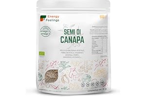 Energy Feelings Semi di Canapa Interi BIO Certificati, Ricchi di Proteine, Fibre, Vitamine e Minerali. Semi di Canapa Sativa Integrali, Hemp Seeds 1Kg
