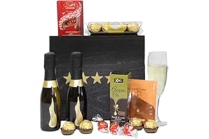 BELLEVUE WINES For Her Prosecco, Chocolate & Spa Hamper - 2 x Bottega Prosecco, Premium Chocolate, Hand & Nail Cream & Spa Salt Scrub - Gift Set for Women, Valentines, Corporate Gift, Birthday, Celebration Gift