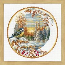 RIOLIS Kreuzstich-Set 'Meine Familie' – Inkl. Stoff, Garn, Nadel & Anleitung, 30 X 21 Cm