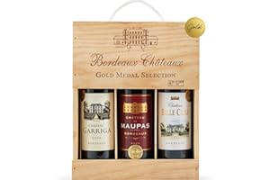 LAITHWAITES WINE Laithwaites Red Wine Gift Set (Gold-Medal Bordeaux Wine Trio) Each From The Celebrated 2022 Vintage, Presented In Smart Wooden Box (3 x 0.75l)