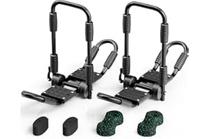‎WILTEC Wiltec Kayak Roof Rack up to 68 kg, Pack of 2, Foldable J Shape Aluminium Car Roof Rack for Kayak, Canoe, Includes Straps