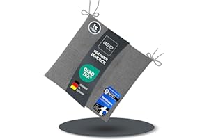 LILENO HOME 1 coussin de chaise gris clair (40 x 40 x 4,5 cm), pour chaise de jardin, cuisine ou salle à manger, confortable, résistant aux UV et adapté pour l'intérieur et l'extérieur, comme coussin