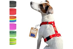 BUB'S Bub’s® Arnés Perro Mediano Antitirones - Arnés Perro Forma de H - Dog Harness, Pechera para Perro (Mediano, Rojo)