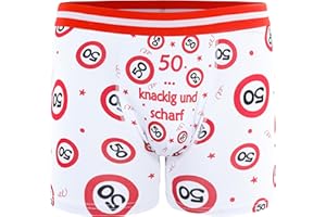 Tiwoca Boxershorts rot-weißes Design mit Verkehrsschildern und Spruch