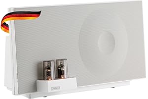 SCHWAIGER -658149- System głośników Hi-Fi | ze wzmacniaczem lampowym | 37 W | głośnik RMS | podświetlenie LED | wzmacniacz lampowy | Bluetooth | NFC | AUX | USB | Phono | biały