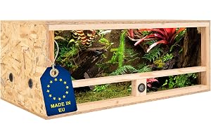 ITA-träterrarium, 100 x 50 x 40 cm med sidoventilation och integrerad hygrometer, träterrarium av OSB-3-plattor, terrarier fö