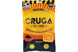 Cruga Biltong Original marinerat nötkött Silverside Jerky Protein Snack Pack 300 g