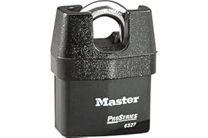 MASTER LOCK Cadenas Haute Sécurité Etanche [Anse Protégée] [Extérieur] [Clé] 6327EURD - Idéal pour les secteurs des transports et de l'industrie
