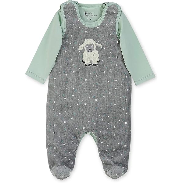 Zigozago Baby-Strampler Mit Füßen – Baumwolle-Samt, Bestickt, Für 1 Monat (56 Cm)
