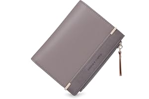 CHAOFANXI Mały portfel damski, ze skóry, mały portfel dla kobiet, mały portfel damski, w krótkim formacie, mały portfel z wieloma przegródkami, szary, 13*2*10, Nowoczesny