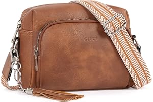 CLUCI Damska torba na ramię Crossbody, szeroki pasek, na telefon komórkowy, torba na ramię ze skóry PU, torebka na ramię, mała z frędzlami, regulowany pasek na ramię