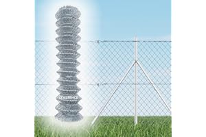 Italfence - Malla metálica para cercado, malla simple torsión galvanizada, 25m (Todas las alturas disponibles) [Ø1,80mm, 150cm]
