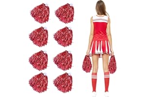 BDBFDFY 8PCS pompon da cheerleader,Pom Pom Cheerleader,Pom Pom Cheerleader Professionali,Fiore a Mano Cheerleader,per sport cheerleader, da sera, per feste notturne (E)