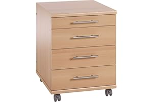 SCHILDMEYER Möbelpartner Till Rollcontainer, 701396, samerberbuche Dekor, ca. 42 x 50 x 57 cm