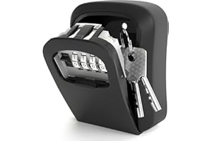 DIYGEEK Cassetta Chiavi con Codice, Cassetta di Sicurezza con Codice a 4 Cifre, Cassaforte per Chiavi Montata a Parete, Keybox Portachiavi Impermeabile e Antiruggine, per Casa, Garage