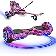 Gift Gadgets G1 Galaxy Pink Hoverboard & Hoverkart Bundle | Self-Balancing 6.5" Scooter with LED Lights & Bluetooth | Hoverboard and Kart Bundle | Hoverboard Go Kart Bundle for Kids, Teens, and Adults