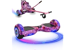 Gift Gadgets G1 Galaxy Pink Hoverboard & Hoverkart Bundle | Self-Balancing 6.5" Scooter with LED Lights & Bluetooth | Hoverboard and Kart Bundle | Hoverboard Go Kart Bundle for Kids, Teens, and Adults