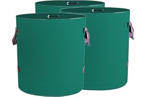SVVSHE 3x272L Garden Gartenabfallsack Stabil Gartensack Premium - Selbststehend 4 Griffe groß stabil robust & faltbar 272 Liter Sack Laubsack Gras Laub Rasenschnitt Gartensäcke für Gartenabfälle