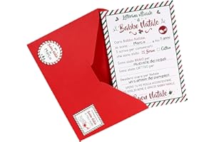 ÏMPRÜM Letterina Babbo Natale , Lettera Babbo Natale In Italiano , Adesivi Natalizi Per Natale , Regali Per Bambini Natalizi,