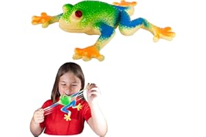 Rep Pals - Czerwona żaba liściasta, rozciągliwa zabawka Deluxe Base. Super elastyczne repliki zwierząt, które są prawdziwe w dotyku, idealna dla dzieci