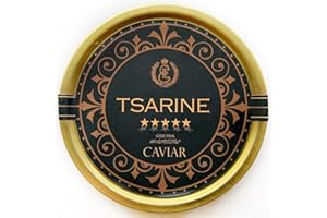 100g de caviar d'esturgeon noir | Esturgeon sibérien | Acipenser baerii | Caviar de poisson | Caviar Malossol | Caviar noir | Marque - TSARINE Caviar | Livraison réfrigérée express gratuite