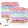 10 Pieces Guinea Pigs Blankets Hamster Fleece Cage Liners Soft Guinea Pig Accessories Small Animal Pet Blanket Sleep Bedding Mats Pet Supplies for Dog Puppy Cat (Mixed Colors,11.8 x 11.8 Inch)