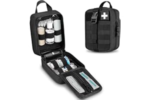 SITHON Molle Tactical Medical Pouch, Large Capacity Rip Away Military IFAK Pouch, Utility EMT Bag Medical Organizer First Aid Pouch for Camping Hunting Hiking Outdoor Adventures (Bag Only)