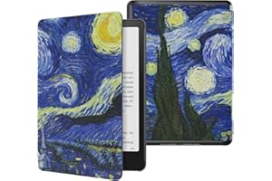 MoKo Custodia per 7" Kindle Paperwhite 12th Gen 2024&Kindle Colorsoft Signature Edition 2024,Custodia Protettiva in Policarbonato di Stile Semplice e Elegante per Kindle Paperwhite 2024,Notte Stellata
