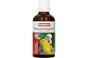 BEAPHAR - Mausertropfen Vitamin-Komplex - Nahrungsergänzungsmittel Für Vögel - Mit Vitamin A, C, D3, E, K, B-Komplex - Unterstützt Natürliche Abwehrkräfte, Fördert Sprech- Und Sangesfreude - 50 ml