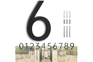 YLYOUNI House Numbers Large Door Numbers Black House Number 7 Inch Metal House Numbers 3D Floating Exterior Modern - Address Numbers for House Front Door Numbers 6