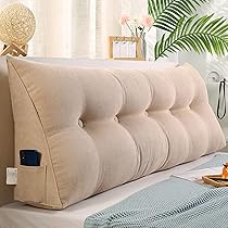 Cuscino Schienale Per Letto 90x35x20cm - Supporto Lombare Velluto Grigio - Foto 8