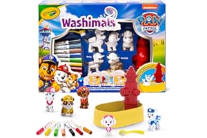 Crayola - Washimals Paw Patrol, zestaw kreatywny zawierający 5 szczeniąt, 8 flamastrów zmywalnych, wanienkę z prysznicem, szczoteczkę, zabawa i prezent dla dzieci, od lat 3, 74-0291