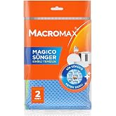 Macro Max Magico Bulaşık S&uuml;ngeri 2'li Paket, Petek Dokulu &Ccedil;izmez Kir S&ouml;k&uuml;c&uuml; S&uuml;nger