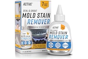 Mould Stain Remover Gel Cleaner - ACTIVE Heavy Duty Stain Cleaner for Front Loader Washing Machine Seal, Rubber Gasket, Bathroom Grout, Shower, Caulk - Front Load Washer Cleaning Solution - 7 Fl Oz