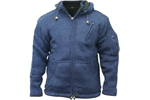 SHOPOHOLIC FASHION Męska odpinana wełniana bluza z kapturem, hippie, polarowa kurtka