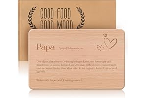 AMZLINKAL Geschenke für Papa, Frühstücksbrettchen Papa, Brotzeitbrett mit Gravur als Geschenk für Bester Papa