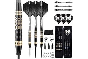 MageRabbit Dartpfeile mit Metallspitze 3pcs,Stahlspitzen-Dartpfeile-Set, 21g Steeldarts+ Aluminium Schaft mit Flights+Dart Zubehör,Stahlspitzen-Set,Hochwertige Dartgeschenke