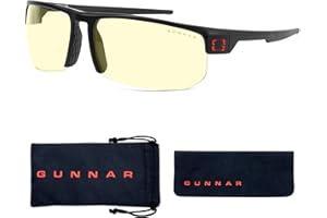 Gunnar Gaming and Computer Eyewear - Valve, Frame Colour: Onyx, Lens Tint: Amber (Blocks 65% Blue Light & 100% UV Light) - Blue Light Blocking Glasses - Patented lens - Reduce eye strain & dryness