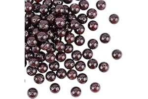 OLYCRAFT 100 pièces 8mm Perles de Pierre de Grenat Naturel Perles de Pyope-Grenat Rondes Perles de Pierres Précieuses en Vrac Pierre D'Énergie pour Bracelet Collier Fabrication de Bijoux
