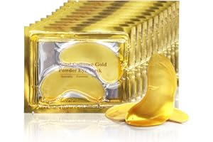 ALIVER Maschera per occhi 24 K,collagene,naturale,15 paia per occhi gonfi e sacchi,idratante,anti-invecchiamento,anti-ossidazione,rassodante pelle hyaluron cuscinetti per gli occhi contro le rughe