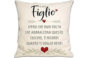 BOMMEX Mio Figlio Cuscino Cover regalo per figlio da mamma papà figlio ricordo compleanno laurea Natale