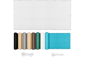 SUNLIMEI Balcon Privacidad 30 x 250 cm Protección de Privacidad Opaca Malla Ocultacion Balcon con Ataduras de Cables para Patio Al Aire Libre Apartamento, Patio, Blanco