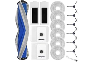 FIXBETTER Kit di Accessori per ECOVACS DEEBOT T30 PRO Omni, per ECOVACS DEEBOT T30 Omni Robot Aspirapolvere,1 Spazzola a Rullo Principale,6 Spazzole Laterali,2 Filtri,6 Salviette,2 Sacchetti Polvere