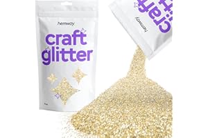 HEMWAY Glitter for Craft Champagne Gold Resin Tumblers Cards Christmas Jewellery Candle Fine 100g / 3.5oz