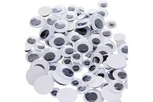 Creation Station 100 Peel & Stick Wiggle Eyes, Black, Assorted Sizes
