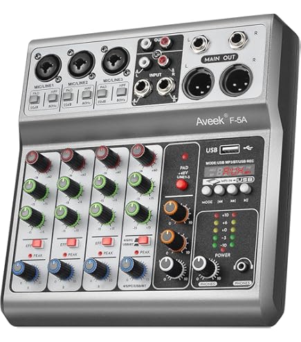 Fydun Stereo Mixer Audio Distributeur 2 Ingang 2 Uitgang 3.5mm Jack Plug and Play Aluminium Audio Mix Versterker voor Als Gitaar, Bas, Keyboards Mixer