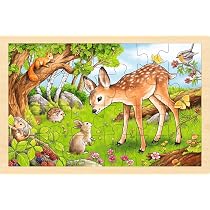 Puzzle En Bois GOKI Zoo - 57808 Multicolore - Puzzle D'encastrement Animaux Pour Enfants Dès 3 Ans