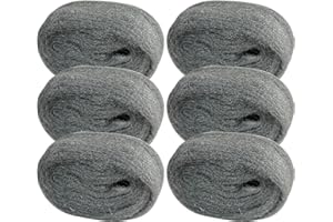 GEOGIEEW 6 Pezzi Lana d'Acciaio di, 24M Grado 00 Lana di Acciaio Di Pulizia Paglietta Abrasiv, Utensili da Cucina Tampone Lana Acciaio Fine Lana per Lucidatura Legno Vetro Metallo Prevenire Topi