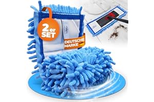 Wowtowelz Wischmopp Bezug Bodenwischer Wischbezug Nass- und Trockenreinigung (Dual Active, 40 cm - 2 Stück)